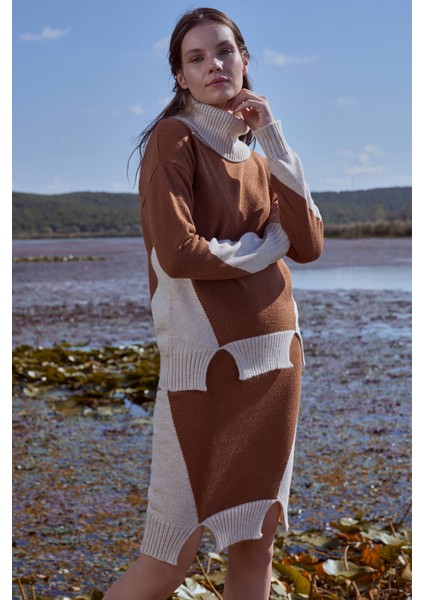 Tam Balıkçı Kazak Etek Triko Takım - Kemik - Taba fiyatları