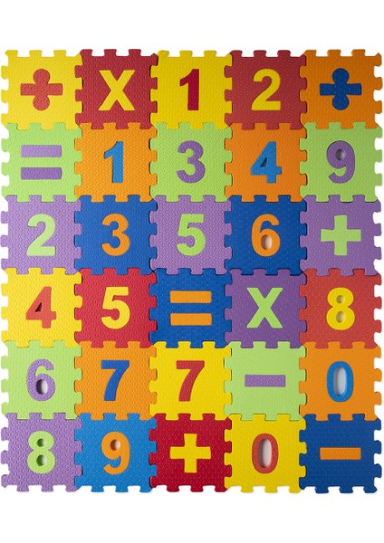 Bermody 66 Parça Harf ve Matematik Seti Eva Puzzle Mini Yer Karosu ve Eğitici Oyuncak