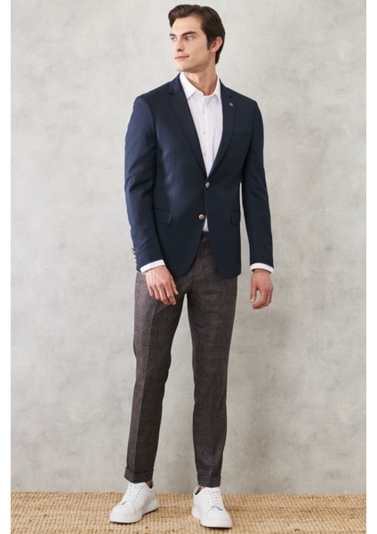 ALTINYILDIZ CLASSICS Erkek Lacivert Slim Fit Dar Kesim Kırlangıç Yaka Casual Ceket fiyatları