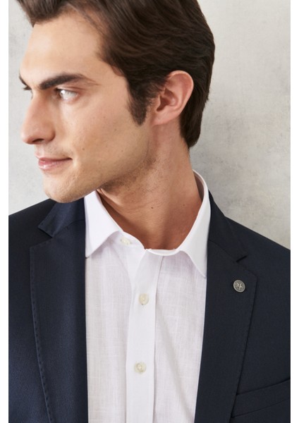 ALTINYILDIZ CLASSICS Erkek Lacivert Slim Fit Dar Kesim Kırlangıç Yaka Casual Ceket fırsatları