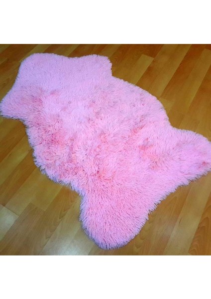 Kaymaz Taban Yıkanabilir Yumuşacık Post Peluş Halı Tekkafa Pembe