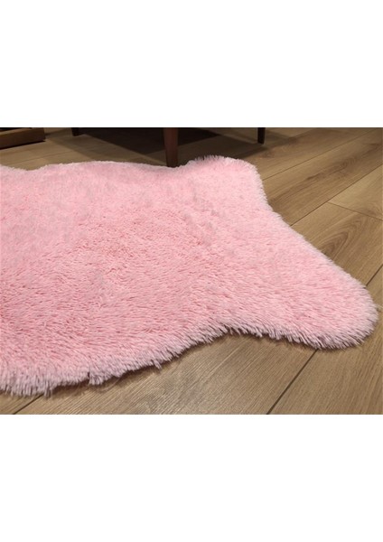 Kaymaz Taban Yıkanabilir Yumuşacık Post Peluş Halı Tekkafa Pembe