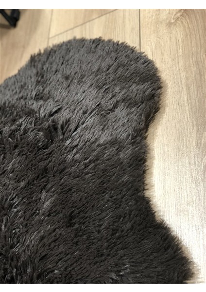 Kaymaz Taban Yıkanabilir Yumuşacık Post Peluş Halı Tekkafa Siyah