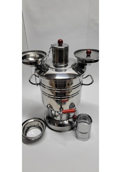 Zarif Iş Çift Demlik Hazneli Kömürlü Semaver fiyatları