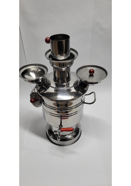 Zarif Iş Çift Demlik Hazneli Kömürlü Semaver modelleri