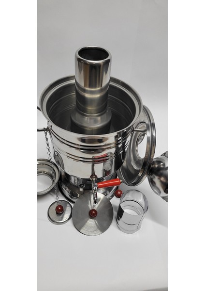 Zarif Iş Çift Demlik Hazneli Kömürlü Semaver indirimleri