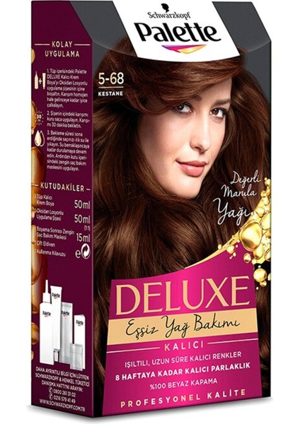 Deluxe Saç Boyası 5-68 Kestane modelleri