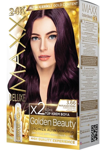 Golden Beauty Saç Boyası 3.66 Patlıcan Moru