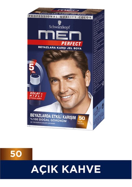 Men Perfect Saç Boyası No: 50 Açık Kahve