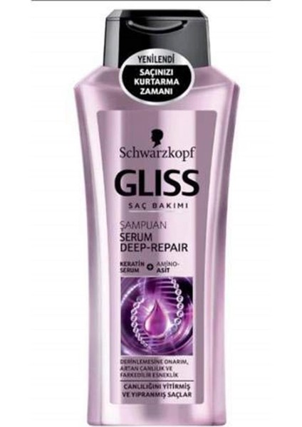Schwarzkopf Gliss Onarıcı Saç Şampuanı 360 Ml. 2'li