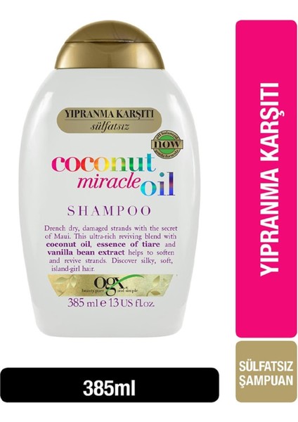 Yıpranma Karşıtı Coconut Miracle Oil Şampuan 385 ml fiyatları