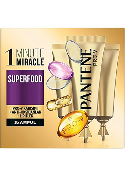 1 Minute Miracle Superfood 3X15 ml Ampül Saç Bakım Kürü fiyatları