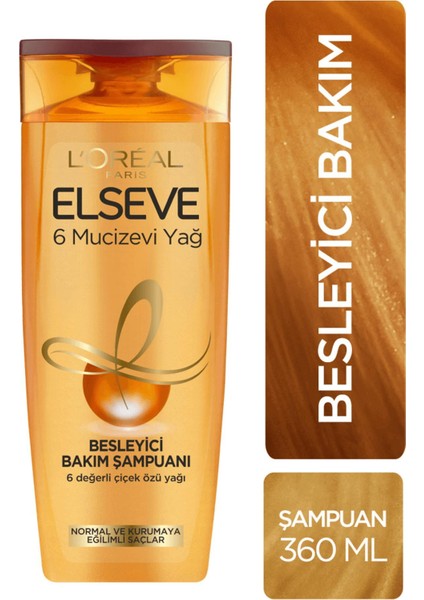 L'oreal Paris Elseve 6 Mucizevi Yağ Şampuan 360 ml