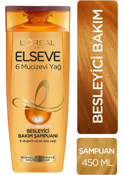 L'oreal Paris Elseve 6 Mucizevi Yağ Şampuan 450 ml