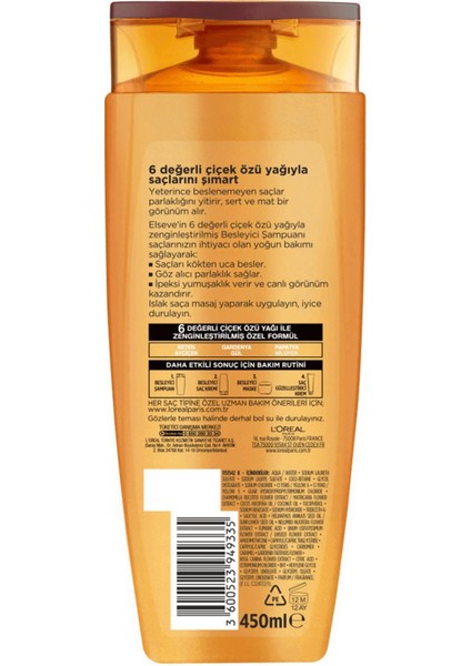 L'oreal Paris Elseve 6 Mucizevi Yağ Şampuan 450 ml modelleri