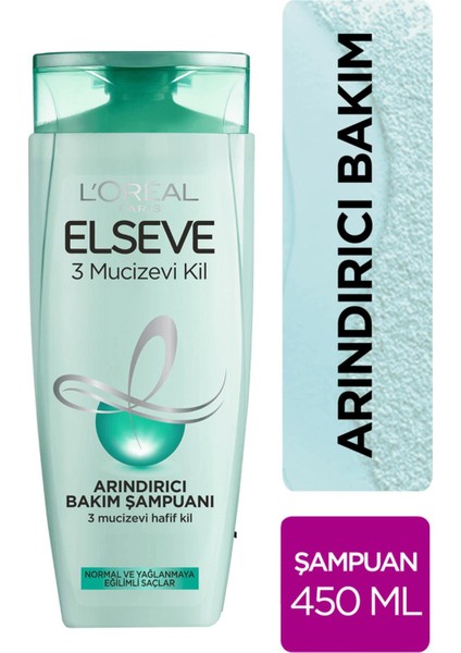 L'oreal Paris Elseve Mucizevi Kil Şampuan 450 ml