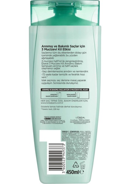 L'oreal Paris Elseve Mucizevi Kil Şampuan 450 ml modelleri