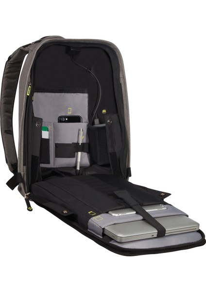 KA6-08-001 15.6" Securipak Notebook Sırt Çantası Gri