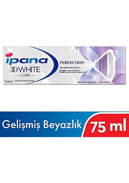 Ipana 3 Boyutlu Beyazlık Luxe Diş Macunu Perfection Gelişmiş Beyazlık 75 Ml