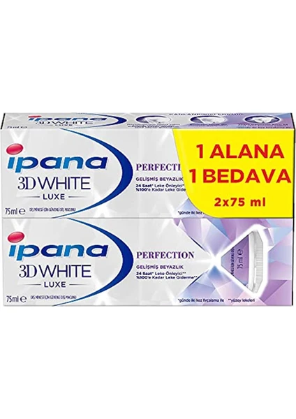 Ipana 3 Boyutlu Beyazlık Luxe Diş Macunu Perfection 2x75 Ml