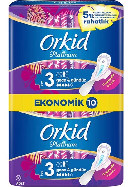 Platinum Gece (Boy 3) 10 Adet Hijyenik Ped