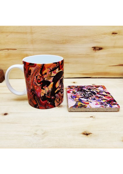 Wassily Kandinsky Set 8 - Kupa-Traverten Bardak Altlığı 1