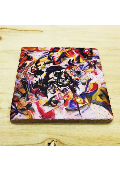 Wassily Kandinsky Set 8 - Kupa-Traverten Bardak Altlığı 1