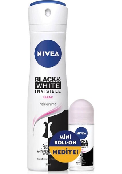 Black & White Clear Deodorant Black & White Roll On 2'Li