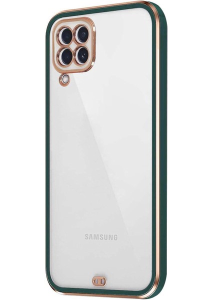 Samsung Galaxy M22 Kılıf Laser Plated Soft Koyu Yeşil