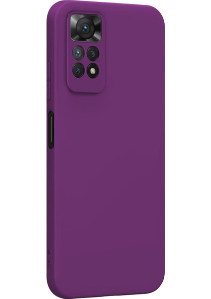 Matte Silicone Xiaomi Redmi Note 11S Kılıf Mor