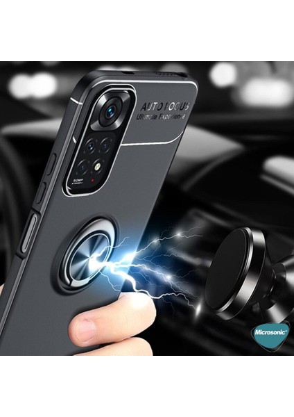 Xiaomi Redmi Note 11S Kılıf Kickstand Ring Holder Kırmızı modelleri