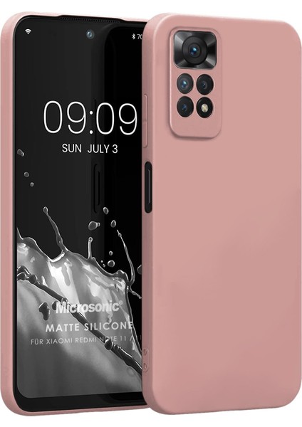 Matte Silicone Xiaomi Redmi Note 11S Kılıf Rose Gold