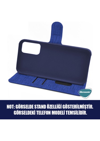 Samsung Galaxy S22 Ultra Kılıf Fabric Book Wallet Lacivert