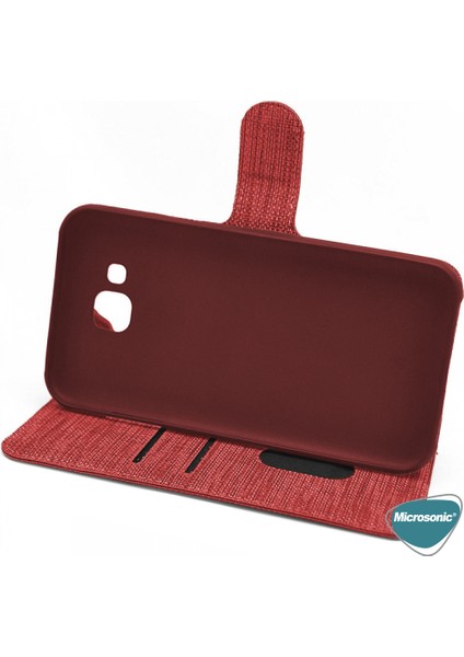 Samsung Galaxy S22 Ultra Kılıf Fabric Book Wallet Kırmızı
