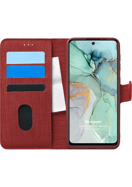 General Mobile Gm 22 Kılıf Fabric Book Wallet Kırmızı