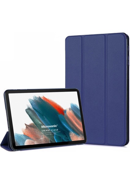 Samsung Galaxy Tab A8 X200 Kılıf Slim Translucent Back Smart Cover Lacivert