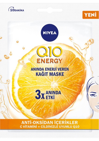 Q10 Energy Kağıt Yüz Maskesi 1 Adet