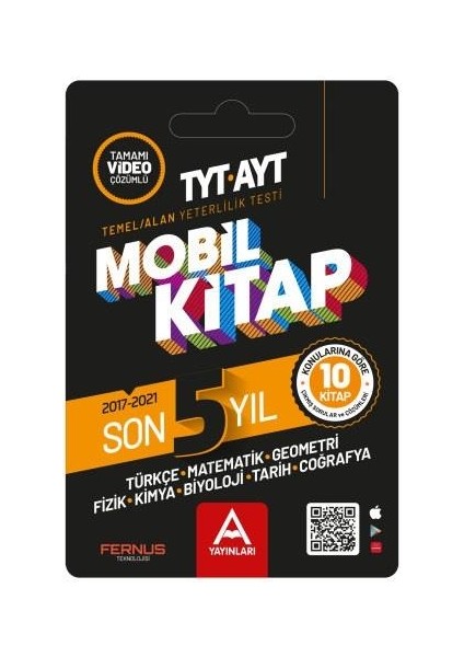 Tyt-Ayt Mobil Kitap Son 5 Yıl Tüm Dersler 10 Kitap