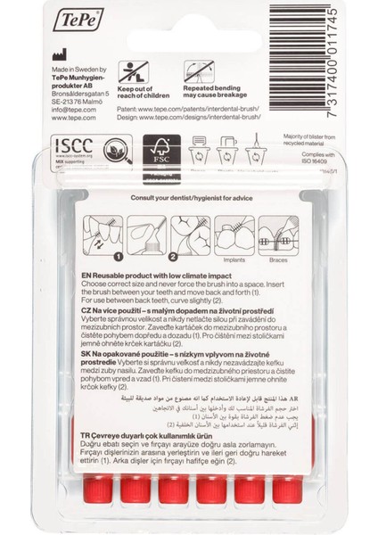 Arayüz Fırçası Blister 0.5 mm Kırmızı 6'lı