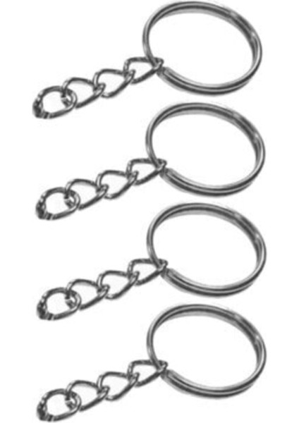 Zincirli Anahtarlık Halkası Gümüş 100 Adet
