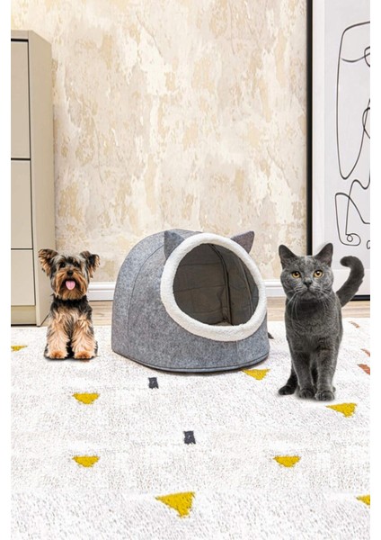 Katlanabilir Keçe Kedi Köpek Evi - Gri fiyatları