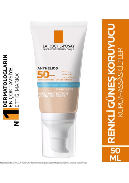 Anthelios Ultra Güneş Kremi Renkli Kuru/Hassas Ciltler Spf50+ Yuksek Koruma 50Ml