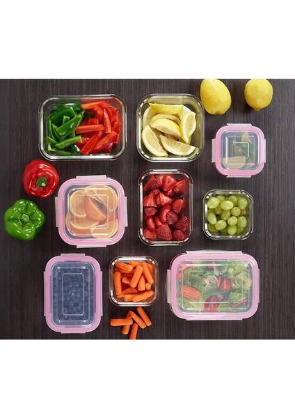 Sızdırmaz Kilitli Kapklı Kare Cam Saklama Kabı 4 Lü Set fırsatları