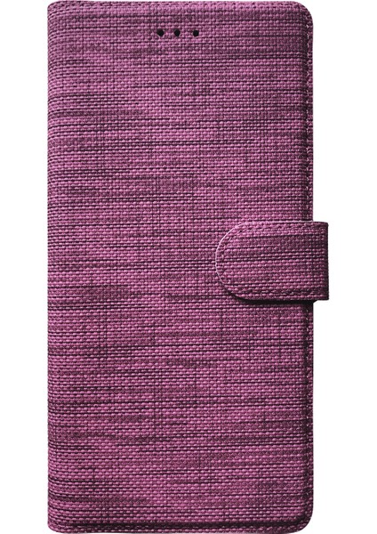 Samsung Galaxy S22 Ultra Kılıf Fabric Book Wallet Mor