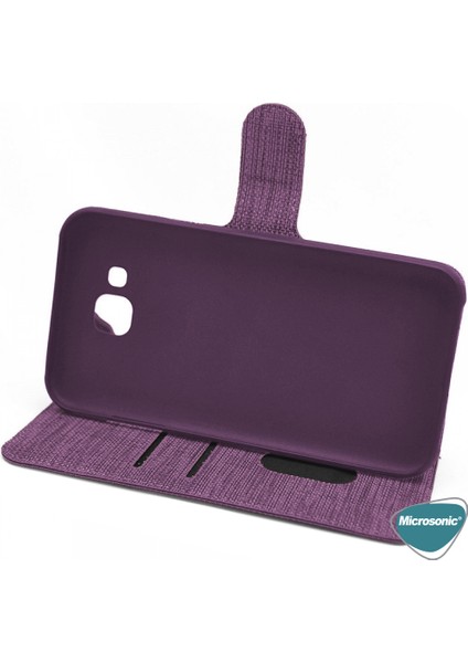 Samsung Galaxy S22 Ultra Kılıf Fabric Book Wallet Mor
