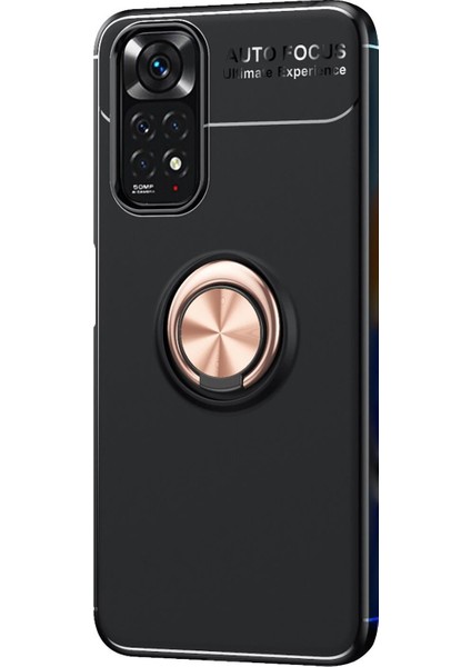 Xiaomi Redmi Note 11S Kılıf Kickstand Ring Holder Siyah Rose fiyatları