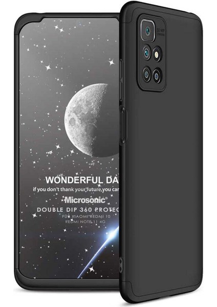 Xiaomi Redmi 10 Kılıf Double Dip 360 Protective Siyah