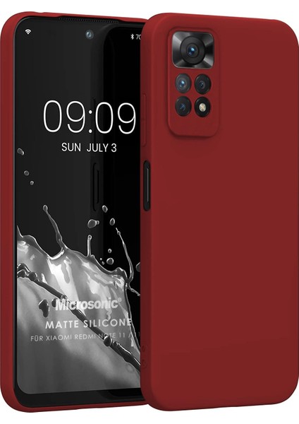 Matte Silicone Xiaomi Redmi Note 11S Kılıf Kırmızı