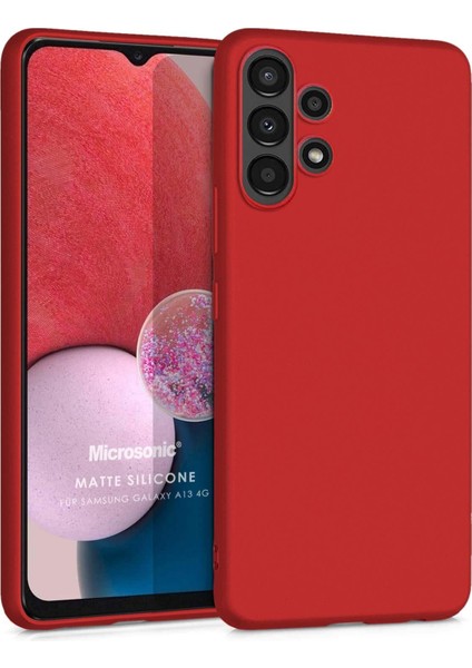 Matte Silicone Samsung Galaxy A13 4g Kılıf Kırmızı