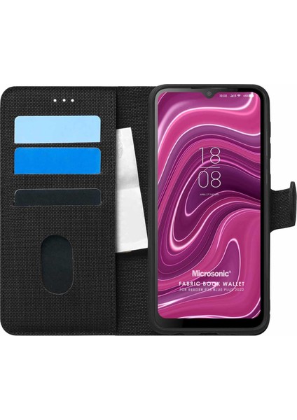 Reeder P13 Blue Plus 2022 Kılıf Fabric Book Wallet Siyah